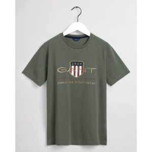 T-shirt παιδικό Logo Shield olive Gant οργανικό βαμβάκι