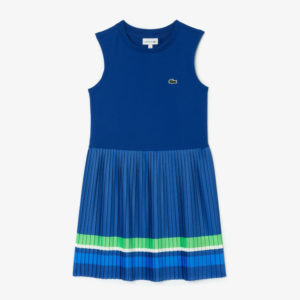 Παιδικό φόρεμα Lacoste με πλισέ φούστα Blue 11-12 ετών (146-152εκ.)