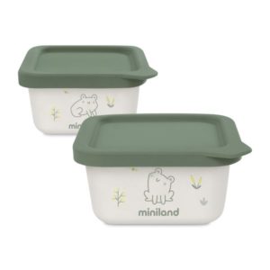 Σετ 2 αποθηκευτικά δοχεία φαγητού NATURSET FROG Miniland