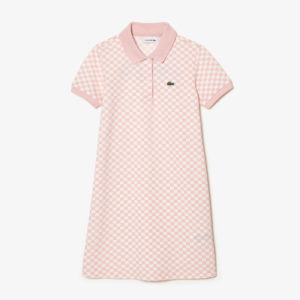 Φόρεμα παιδικό Lacoste Polo Check Print Organic Cotton 9-10 ετών (134-140εκ.)