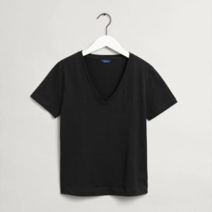 T-shirt γυναικείο GANT V-neck Black