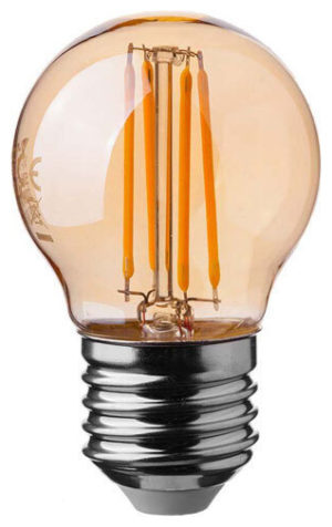V-TAC Λάμπα LED Filament Γλομπάκι E27 G45 4W 400lm 300° IP20 Amber Γυαλί Ζεστό Λευκό 217100