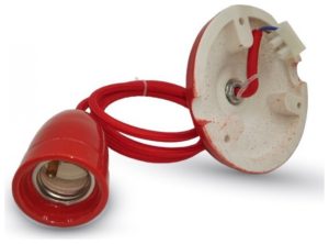 Κρεμαστό Φωτιστικό V-TAC Απλό Πορσελάνης Κόκκινο με ντουί Ε27 3807