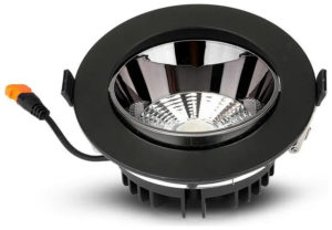 V-TAC LED φωτιστικό οροφής χωνευτό στρογγυλό Samsung COB reflector φυσικό λευκό 30W 4000K με μαύρο σώμα SKU 2120058