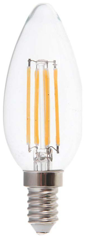 V-TAC Λάμπα LED E14 κερί filament 6W ψυχρό λευκό 6500K γυαλί διάφανο 130lm/W SKU:212850