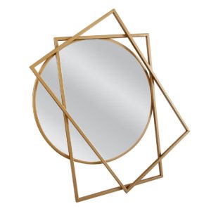 Καθρέπτης Τοίχου ArteLibre AMDIR Χρυσό Μέταλλο/Γυαλί 53x3x61cm