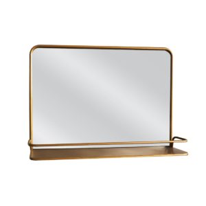 Καθρέπτης Τοίχου ArteLibre Με Ράφι EORL Χρυσό Μέταλλο/Γυαλί 60x13x40cm