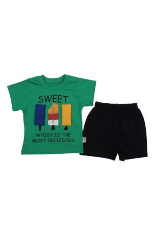Σετ Παιδικό Μπλουζάκι Παντελονάκι Sweet And Colorful G2107 - ΠΡΑΣΙΝΟ