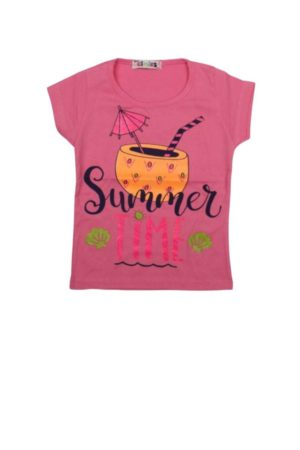 Παιδική Κοντομάνικη Μπλούζα Για Κορίτσια 01-2018 - ΡΟΖ