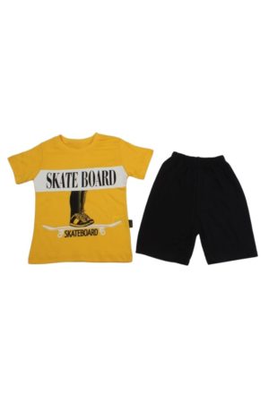 Σετ Παιδικό Μπλουζάκι Παντελονάκι Skate Board R0621 - ΚΙΤΡΙΝΟ