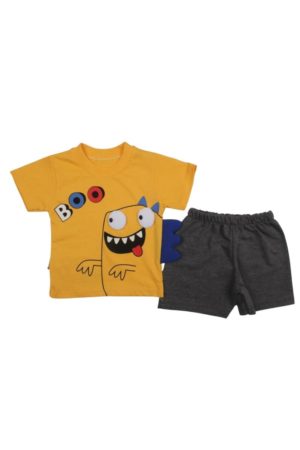 Σετ Παιδικό Μπλουζάκι Παντελονάκι Boo W2101 - ΚΙΤΡΙΝΟ