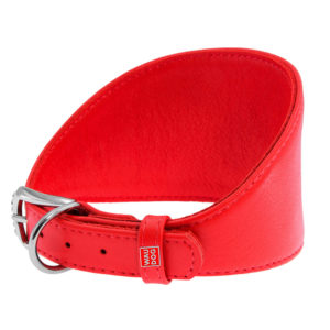 Collar Περιλαίμιο Δερμάτινο Κόκκινο για Γκρεϊχάουντ (Greyhound) 34-40 cm