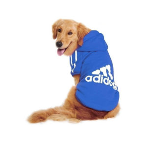 Φούτερ με Κουκούλα Adidog για Σκύλο Μπλε M: 25cm