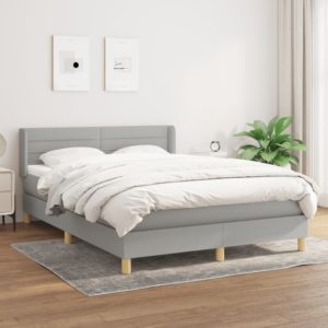 ΚΡΕΒΑΤΙ BOXSPRING ΜΕ ΣΤΡΩΜΑ ΑΝΟΙΧΤΟ ΓΚΡΙ 140X190 ΕΚ. ΥΦΑΣΜΑΤΙΝΟ 3130345