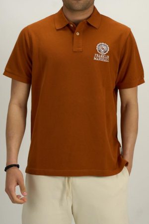 Franklin & Marshall Ανδρική Βαμβακερή Μπλούζα Polo Πορτοκαλί Regular Fit (JM6005.000.3005P01-420) (100% Βαμβάκι)