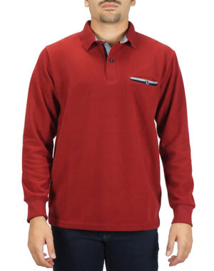 Everbest Ανδρική Βαμβακερή Μπλούζα Polo Κόκκινο Regular Fit (221-018) (65% Βαμβάκι, 35% Πολυεστέρας)