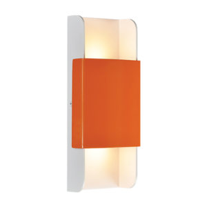 Επιτοίχια απλίκα LED 12W 3000K θερμό φως από αλουμίνιο σε άσπρο-πορτοκαλί | Aca | ZD808712LEDOW