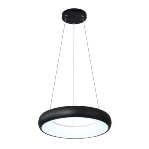 Κρεμαστό φωτιστικό LED 110W 3CCT από μαύρο και λευκό ακρυλικό D60cm | InLight | 42023-Α-Black