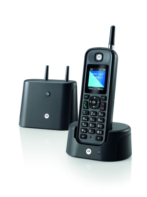 Motorola O201 Black GR (Ελληνικό Μενού) Αδιάβροχο ασύρματο τηλέφωνο με εμβέλεια έως και 1 km.( 3 άτοκες δόσεις.)