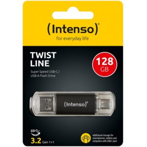 Intenso USB Drive 3.0 USB-A + USB-C Twist Line 128GB - 3539491. 3539491.