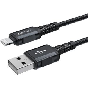 Καλώδιο σύνδεσης Acefast C4-02 USB-A σε Lightning Braided 2.4A Apple Certified MFI 1.8m Μαύρο.