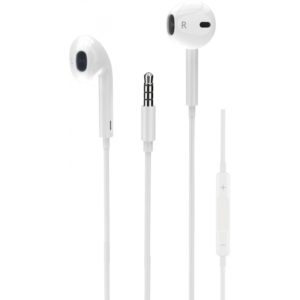POWERTECH earphones με μικρόφωνο Classic, 3.5mm, 1.2m, λευκά PT-1031.