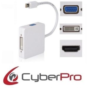 CYBERPRO CP-MD3X10 Converter Mini Display Port male to DVI-I,VGA,HDMI Female