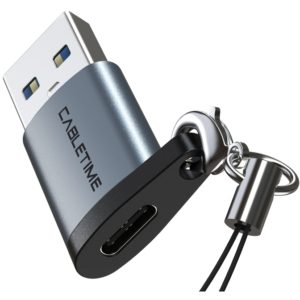 CABLETIME αντάπτορας USB 3.0 σε USB Type-C AMCF, 2.1A, 0.1m, γκρι 5210131038451.