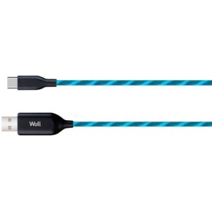 Καλώδιο 3A USB 2.0 σε Type-C Φόρτισης - Data 1m Μπλε Well USB/USBC-1BE03-WL