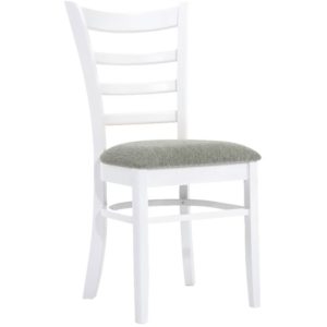 NATURALE Καρέκλα Άσπρο, Ύφασμα Γκρι 42x50x91cm Ε7052,4 (Σετ 2τεμ.).( 3 άτοκες δόσεις.)