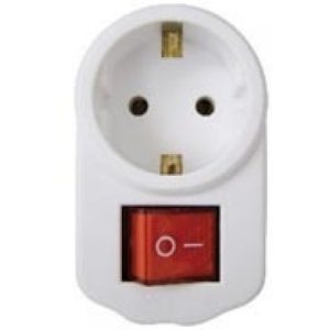 ADAPTOR ΣΟΥΚΟ ΣΕ 1 ΣΟΥΚΟ ΜΕ ΔΙΑΚΟΠΤΗ RK2-01/01 BNG ADAPTOR WITH SWITCH, WHITE