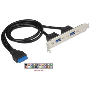 DELOCK Cable USB 3.0 2x Type-A female σε 19pin header female 84836.