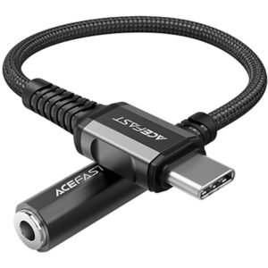 Καλώδιο σύνδεσης Acefast C1-07 USB-C σε 3.5mm Θηλυκό Braided 18εκ. Μαύρο.