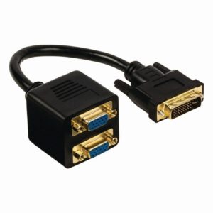 NEDIS CCGP32952BK02 DVI Adapter Cable DVI-I 24+5-pin Male-2x VGA Female 0.2m Bla NEDIS.