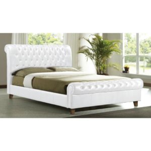 HARMONY Κρεβάτι Διπλό για Στρώμα 160x200cm, PU Άσπρο 169x240x104cm Ε8052,1.( 3 άτοκες δόσεις.)