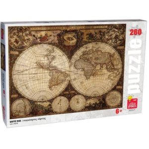 Next παζλ Παγκόσμιος χάρτης, 28x38 εκ.,260 τεμαχίων.