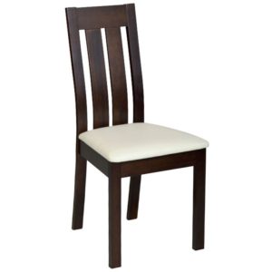 REGO Καρέκλα Οξυά Σκούρο Καρυδί, PVC Εκρού 45x52x97cm Ε771,2 (Σετ 2τεμ.).( 3 άτοκες δόσεις.)