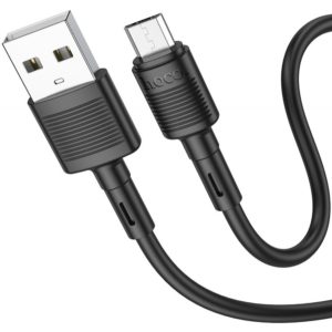 Καλώδιο Σύνδεσης Hoco X83 Victory USB σε Micro-USB 2.4A Μαύρο 1m Υψηλής Αντοχής.