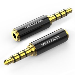 VENTION 3.5mm Male to 2.5mm Female Audio Adapter Black Metal Type (BFBB0).