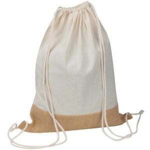 Τσάντα βαμβακερή πλάτης με βάση από λινάτσα Υ51.5x40εκ..