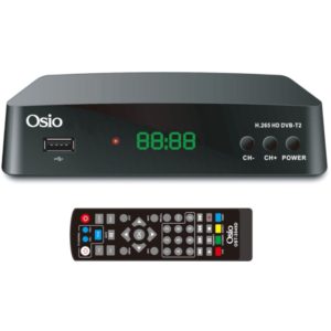 Osio OST-3545D DVB-T/T2 Full HD H.265 MPEG-4 Ψηφιακός δέκτης με USB και χειριστήριο για TV & δέκτη.
