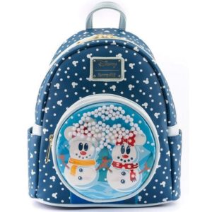 Loungefly Disney Snowman Minnie Mickey Snow Globe Mini Backpack (WDBK1850).( 3 άτοκες δόσεις.)