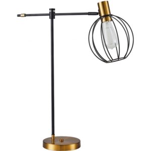 Home Lighting SE21-GM-36-GR2 ADEPT TABLE LAMP Gold Matt and Black Metal Table Lamp Black Metal Grid+ 77-8340( 3 άτοκες δόσεις.)