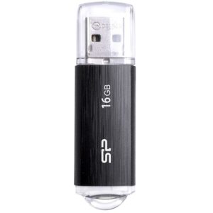 SILICON POWER USB Flash Drive Ultima U02, 16GB, USB 2.0, μαύρο SP016GBUF2U02V1K.
