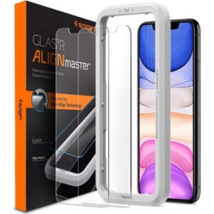 Spigen? (x2.Pack) GLAS.tR ALIGNmaster AGL00101 iPhone 11 / XR Premium Tempered Glass Screen Protector.