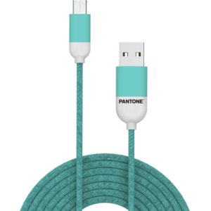Pantone Micro usb Cable Cyan 1,5m PT-MC001-5L.