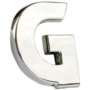 Auto GS Αυτοκόλλητο Γράμμα Χρωμίου 3D G 2.7x2.5cm 1Τμχ 0026098