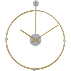 ArteLibre Ρολόι Τοίχου Χρυσό Μέταλλο 54x47x6cm.( 3 άτοκες δόσεις.)