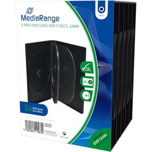 MediaRange DVD Case for 5 discs 22mm Black Pack 5 (MRBOX35-5).