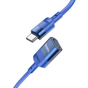 Καλώδιο Προέκτασης Hoco U107 USB-C Αρσενικό σε USB 3.0 Θηλυκό 5V/2A 5Gbps OTG 1.2m Μπλε.